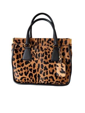 Authentic 2011 Prada Calf Hair Leopard Print Cavallino Handbag Pony Hair